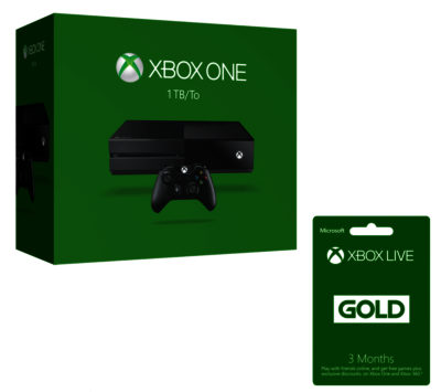 Microsoft Xbox One & Xbox LIVE Gold Membership 3 Month Subscription 1 TB Bundle Microsoft Xbox One & Xbox LIVE Gold Membership 3 Month Subscription 1 TB Bundle